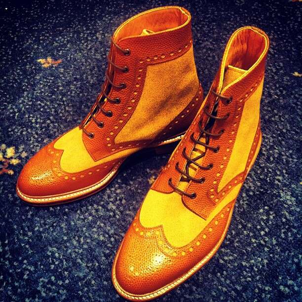 Miyagi Kogyo - Two Toned Derby Boots - The Shoe Snob