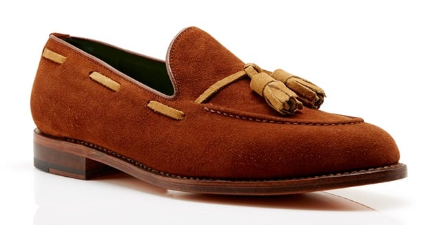 Kimber-Shoes rust suede tassel loafers