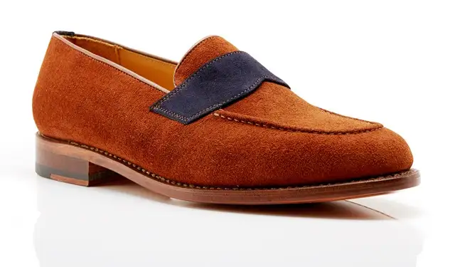 Kimber-Shoes rust suede loafers