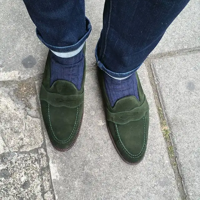 Some new green suede that I am about to start using on my footwear, shown here in a sample of the Madison (not readily available)