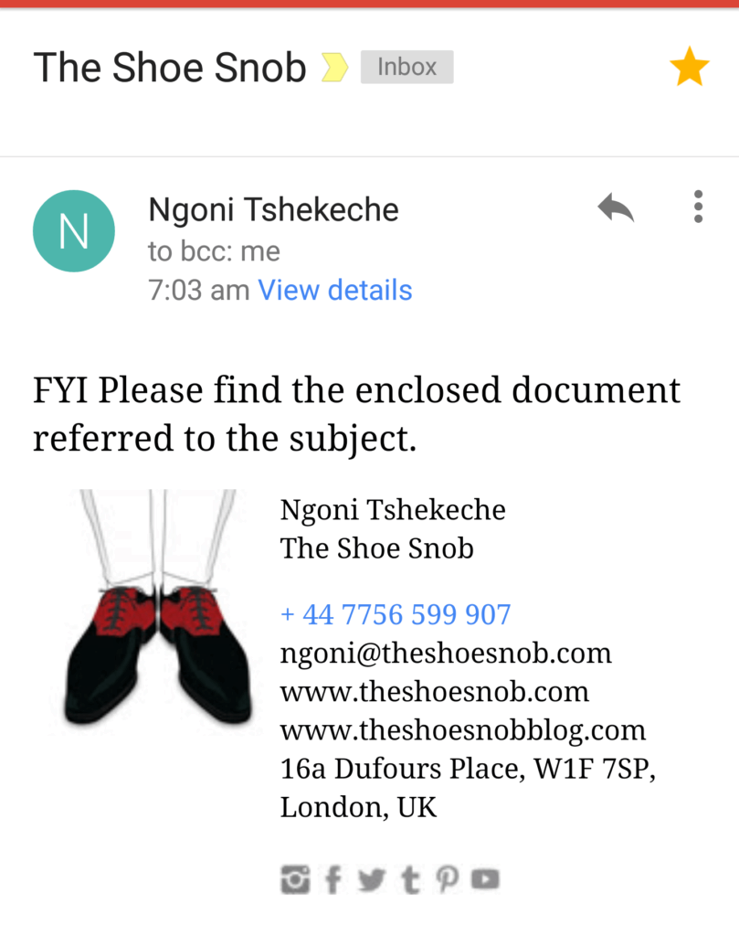 The Shoe Snob Email Hacked - Please Read