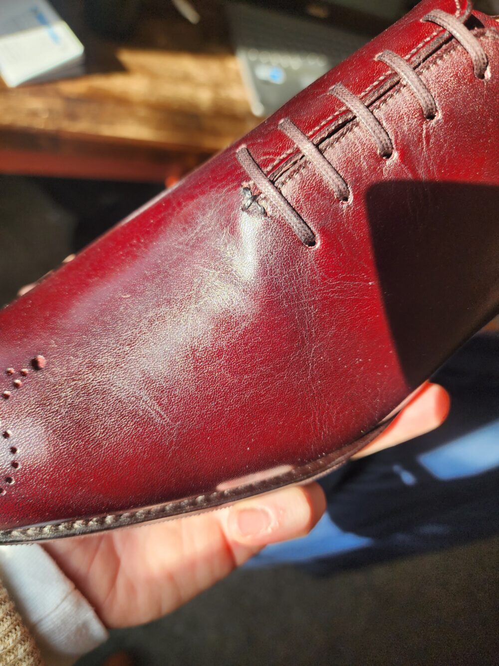 loose grain belly leather