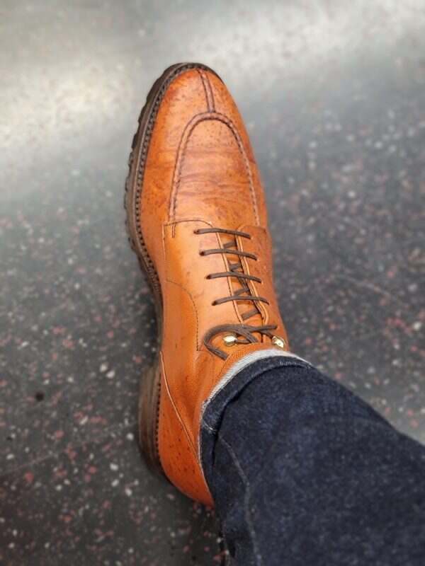 new shoes in the rain