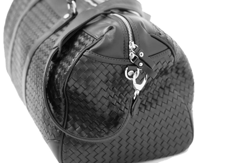 J.FitzPatrick - New Braided Leather Weekender Bag