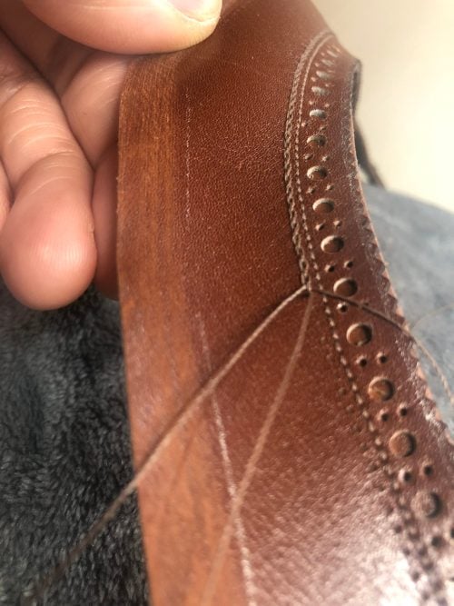 Hand stitching on the upper.