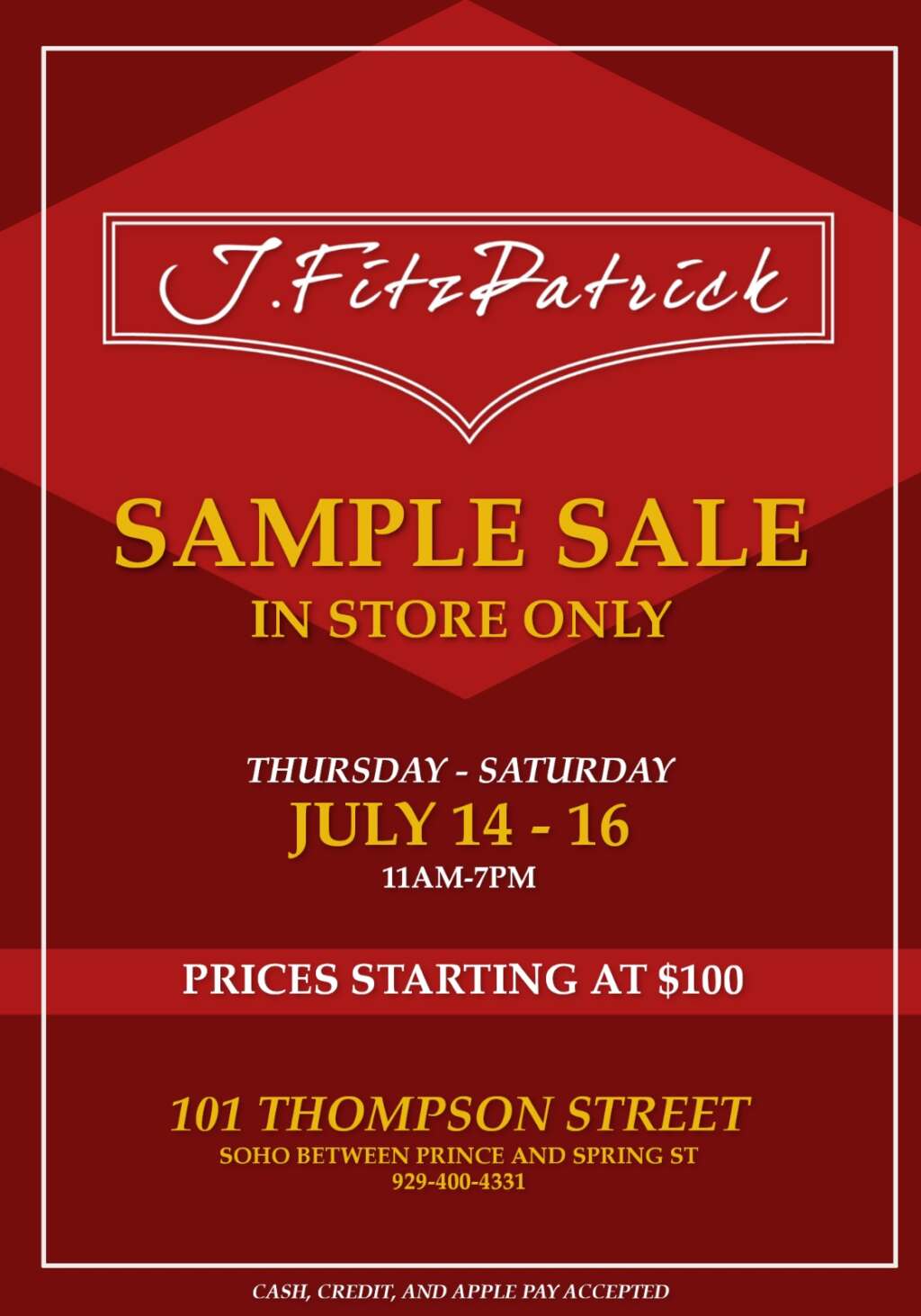 J.FitzPatrick Sample Sale