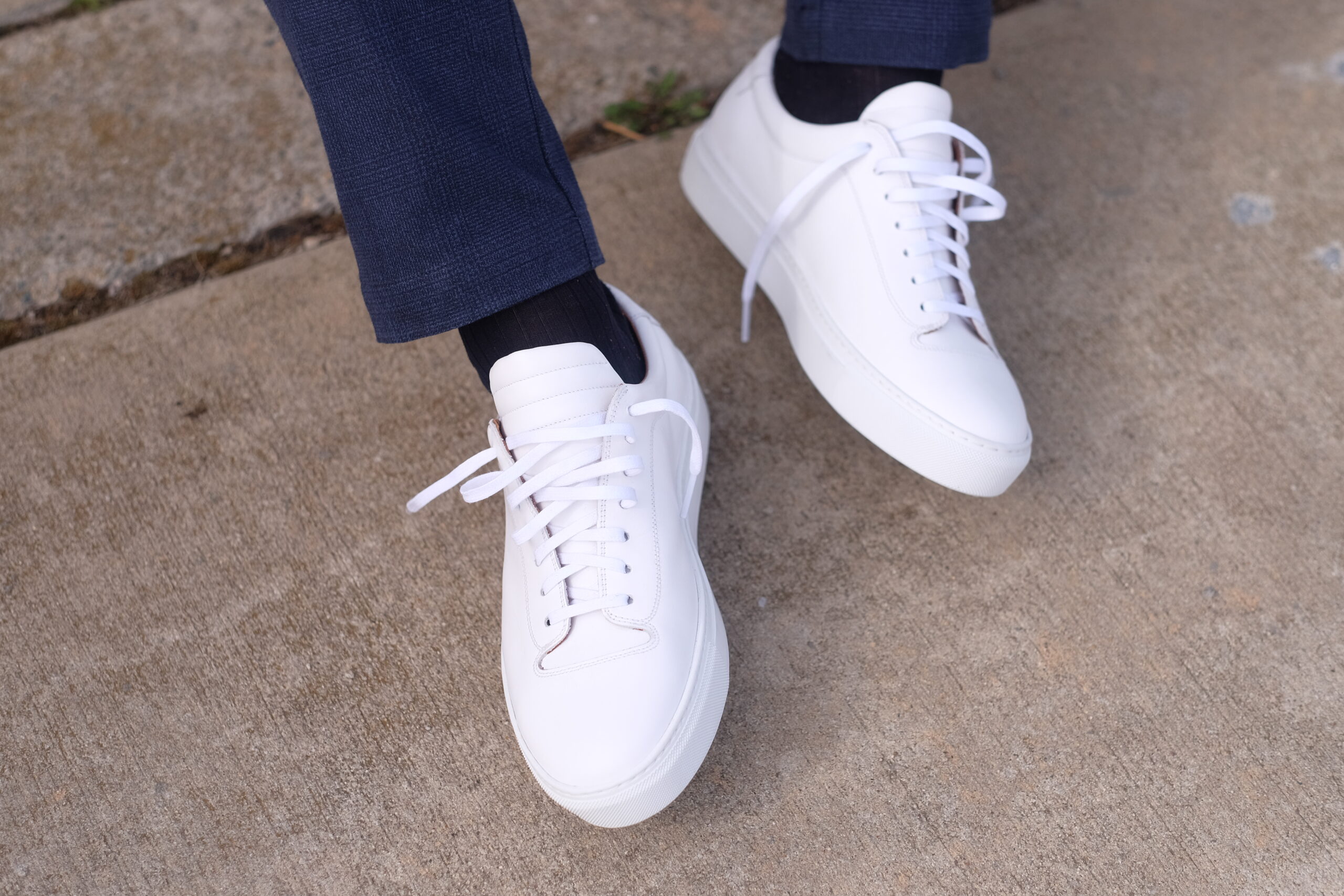 white calf sneakers