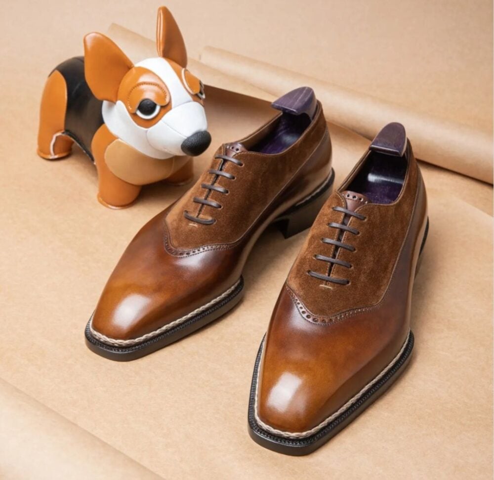 two-toned men's dress shoes