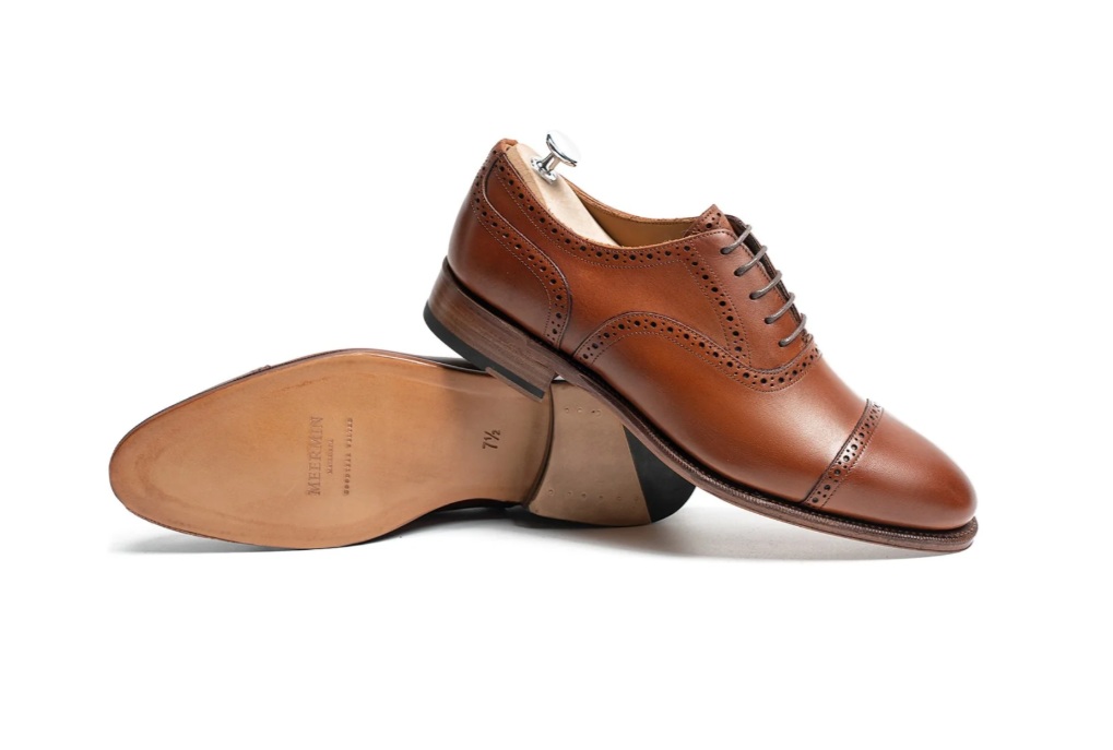 Meermins shoes, a semi-brogue in brown leather
