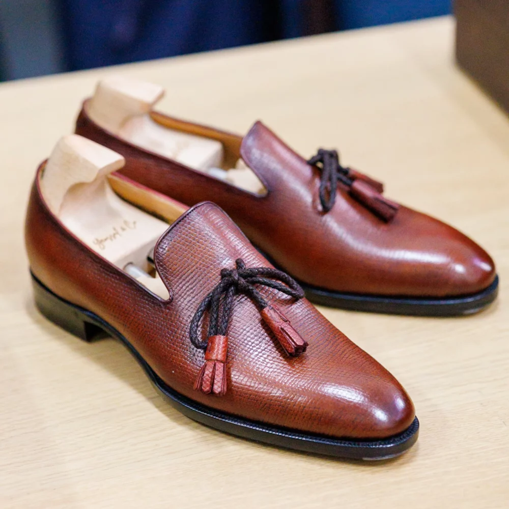 string tassel loafers