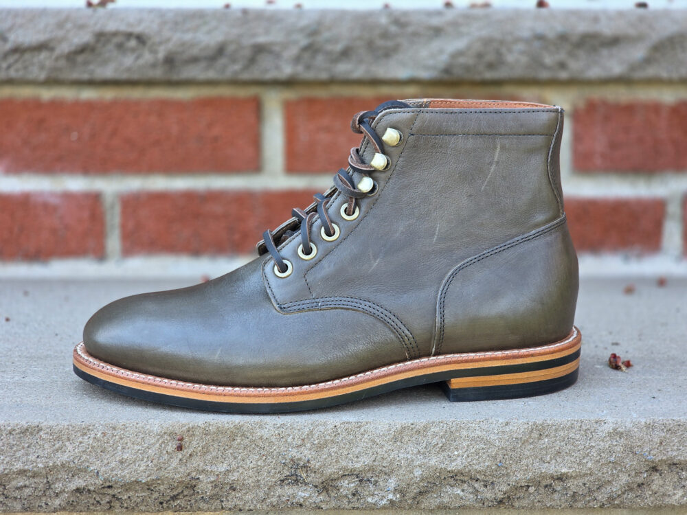 side profile of the Grant Stone Diesel Boot in jungle kangaroo leather