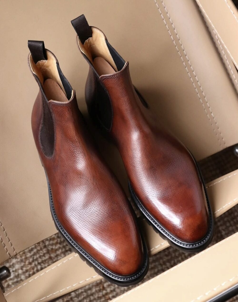 Grain leather chelsea boots by Louis Lampertsdörfer
