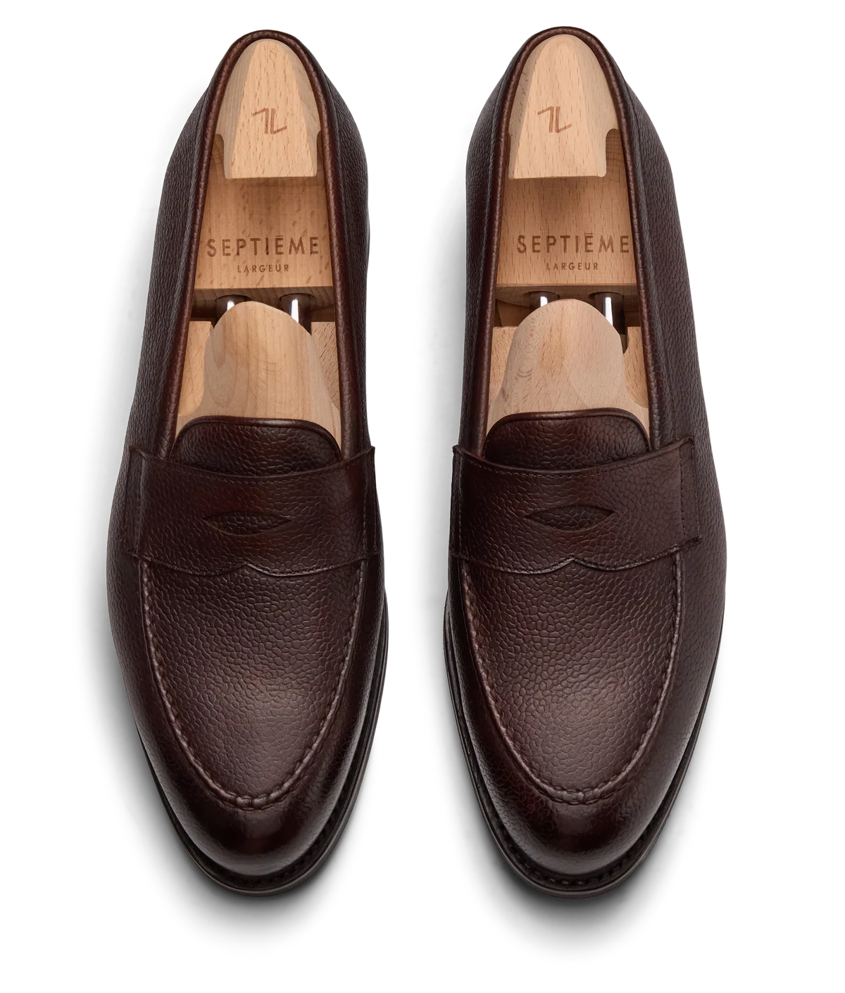 brown grain loafers by Septieme Largeur