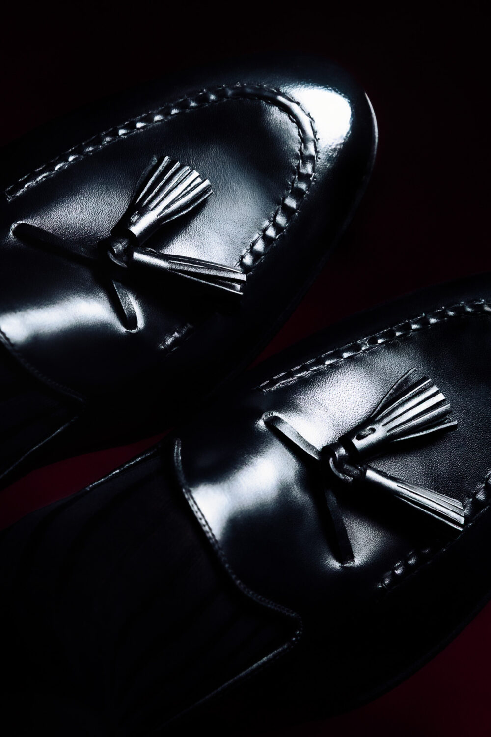 Carmina Albaladejo Collection tassel loafers top down view