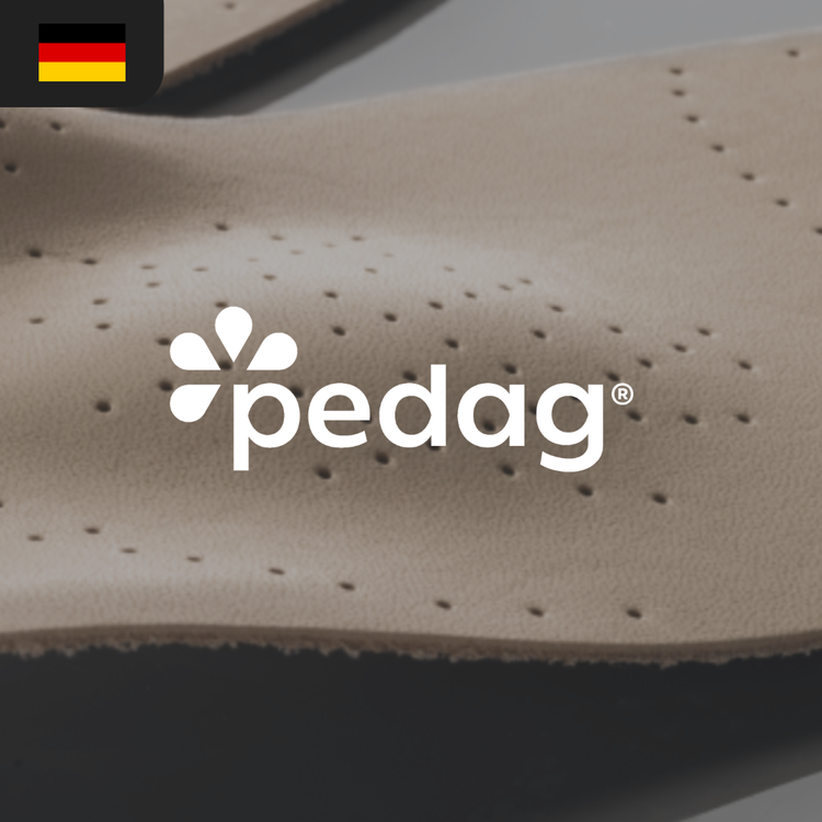 Beige perforated leather with the "pedag" logo prominently displayed.
